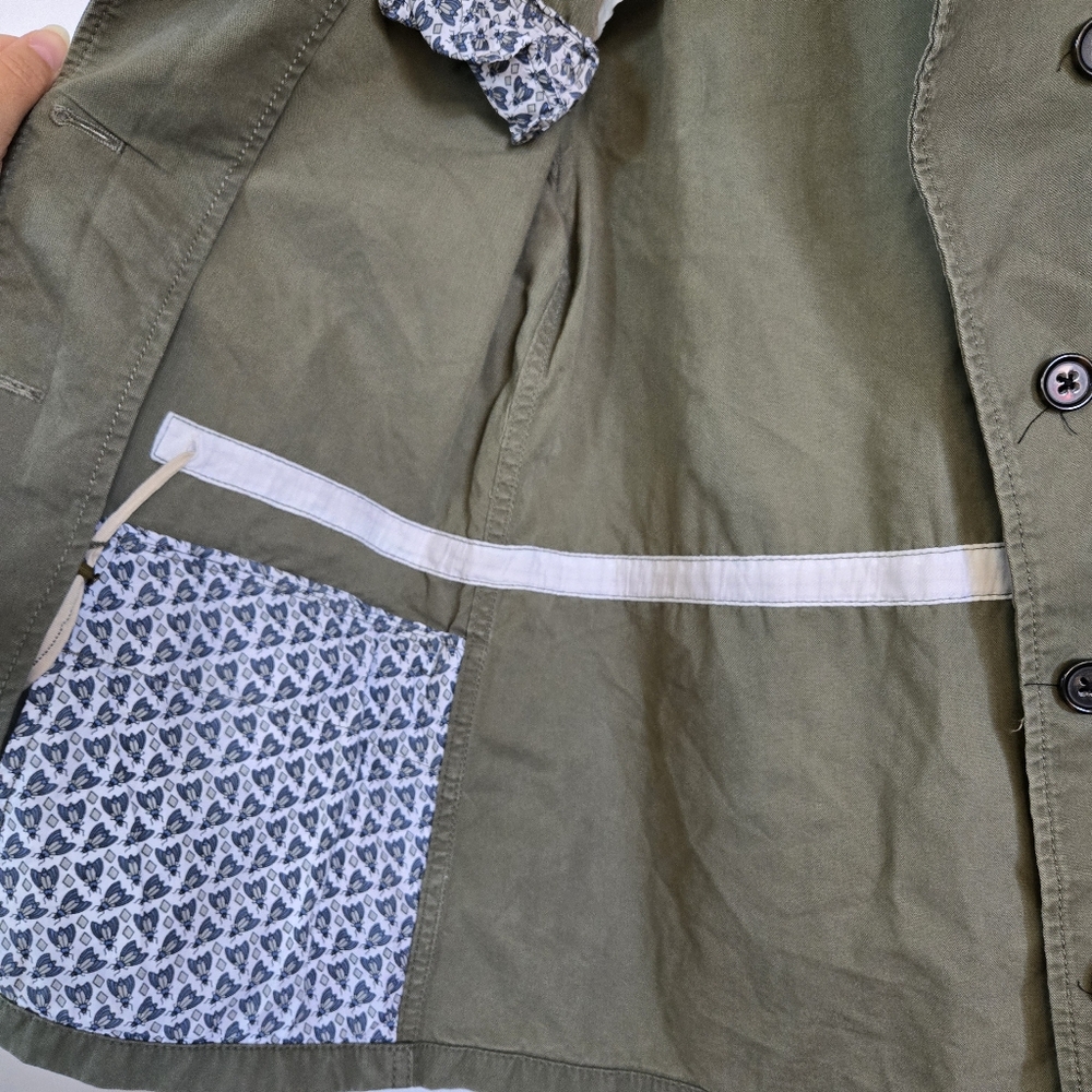 Banana Republic Women's Olive Green Front Button Collared Twill Utility Jacket 6 - Picture 6 of 12